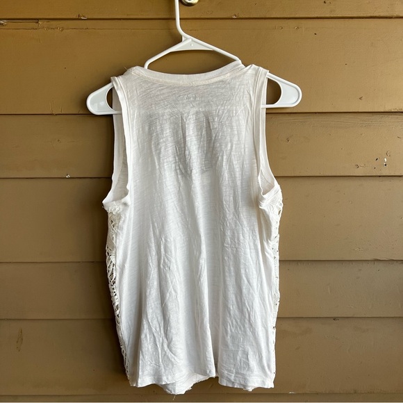 LOFT Palm Lace Relaxed Scoop Neck Tank Top - Size M - Picture 6 of 6